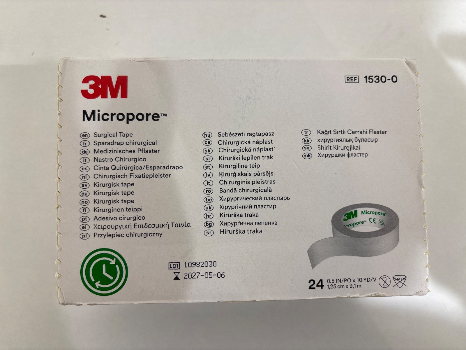 3M Micropore Tape 1530-0 (Box of 24 rolls)