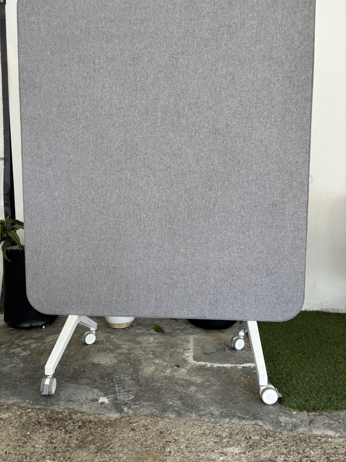 Wheels Magnetic Glass Whiteboard with a Lower Fabric Acoustic Panel – photo 3 of 4
