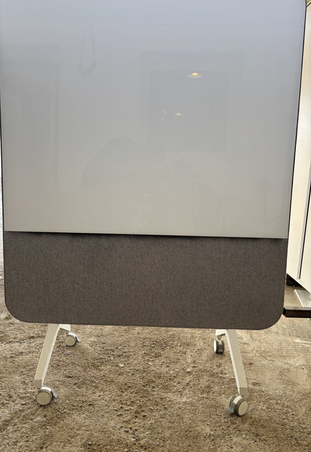 Wheels Magnetic Glass Whiteboard with a Lower Fabric Acoustic Panel – photo 4 of 4